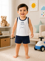 Unisex Baby 100% Cotton Top and Bottom Set for Soft Everyday Wear, Easy Dressing and Regular Use - Pack of 2