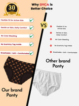 Girls Innerwear Panty with Inner Elastic for Everyday Comfort, Easy Fit and Wardrobe Essentials - Pack of 3