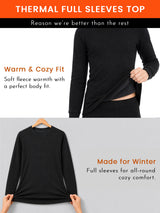 Unisex Kids Heat Max Thermal Top Round Neck Full Sleeves with Fur Fleece Inside for Very High Warmth - Pack of 1