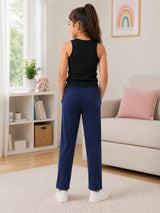 Girls 100% Cotton Track Pant for Casual Wear, Lounge Comfort, Easy Movement and Regular Wardrobe Use