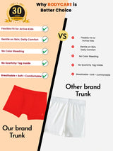 Boys Cotton Solid Innerwear Trunks with Inner Elastic, Soft Breathable Fabric and Stretchable Comfort Fit - Pack of 2