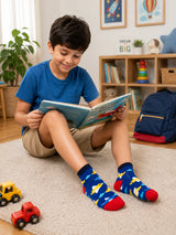 Boys Ankle Length Cotton Socks with Soft Stretchable Comfort, Antibacterial Finish and Moisture Wicking - Pack of 4