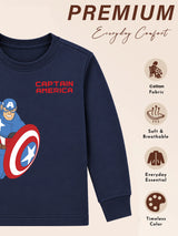 Boys Avengers Round Neck Full Sleeves Sweatshirt for Casual Wear, Lounge Comfort and Everyday Wardrobe Use