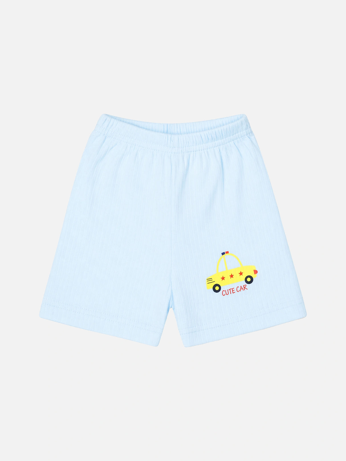 Baby Cotton Rich Front Open Half Sleeves Rib Short Suit for Everyday Comfort, Easy Dressing and Regular Wear
