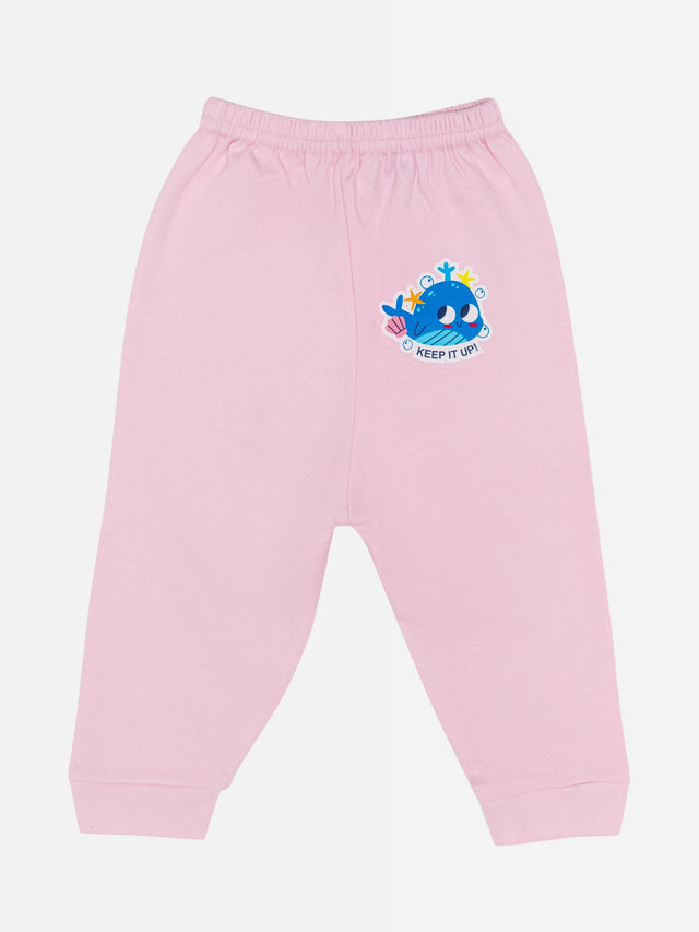 Baby Cotton Rich Front Open Full Sleeves Pajami Suit for Sleepwear Comfort, Easy Dressing and Regular Nightwear