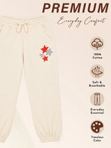 Girls Cotton Blend Track Pant with Regular Fit for Casual Wear, Lounge Comfort and Easy Everyday Movement - Pack of 1