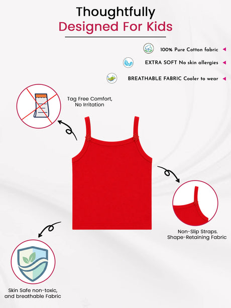 Girls Vest Sleeveless Pack of 6