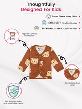 Baby Boys Front Open Full Sleeves Thermal Top with Button Closure for Warm Innerwear and Easy Dressing