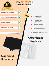Girls Cotton Spandex Boyshorts with Inner Elastic Waistband and Stretch Comfort for Everyday Innerwear - Pack of 2