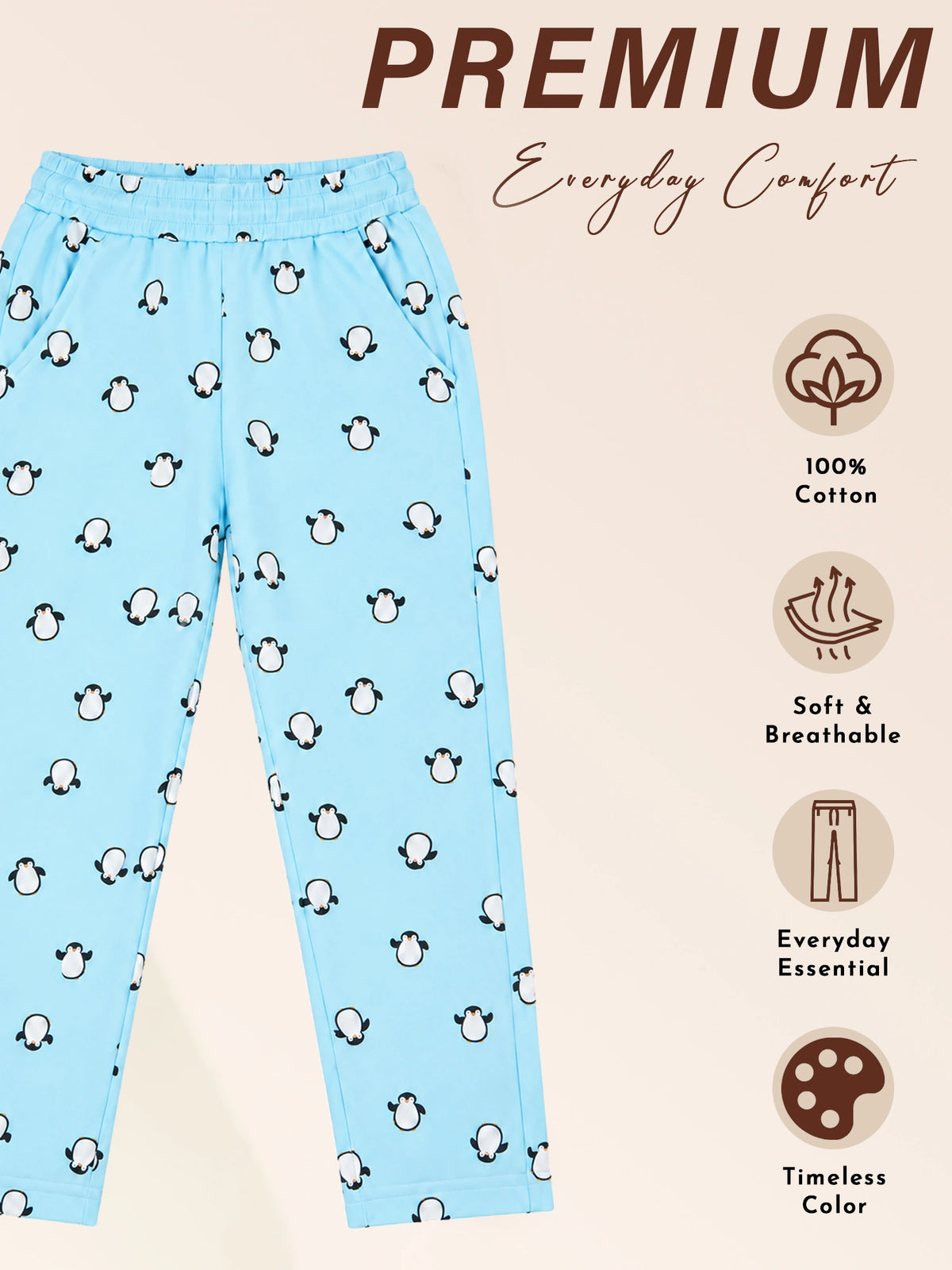 Girls Interlock Printed Track Pant with Regular Fit for Casual Wear, Lounge Comfort and Everyday Movement