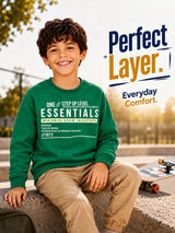 Boys Round Neck Full Sleeves Sweatshirt for Casual Wear, Lounge Comfort, Easy Movement and Regular Wardrobe Use