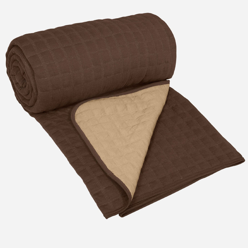 BodyComfy 100% Cotton Hosiery King-Size Fitted Bedcover – Geometrical Quilted Pattern