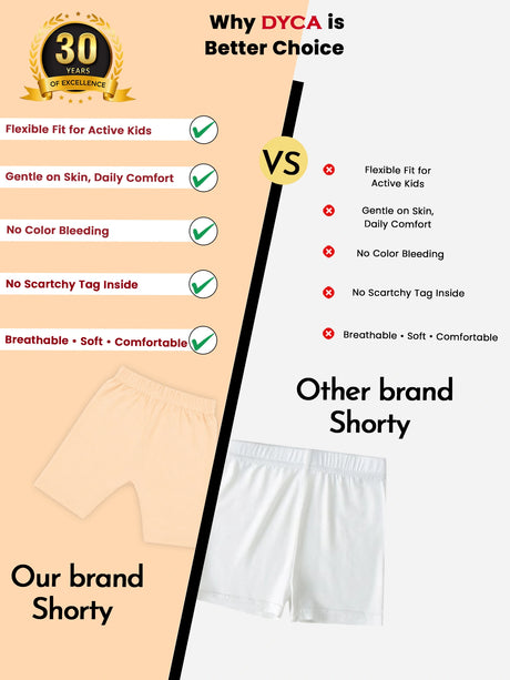 Girls 100% Cotton Shorts Pack of 3