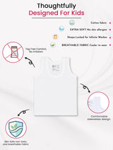 Baby Boys 100% Cotton Round Neck Sleeveless Innerwear Vest for Everyday Comfort and Regular Use - Pack of 6
