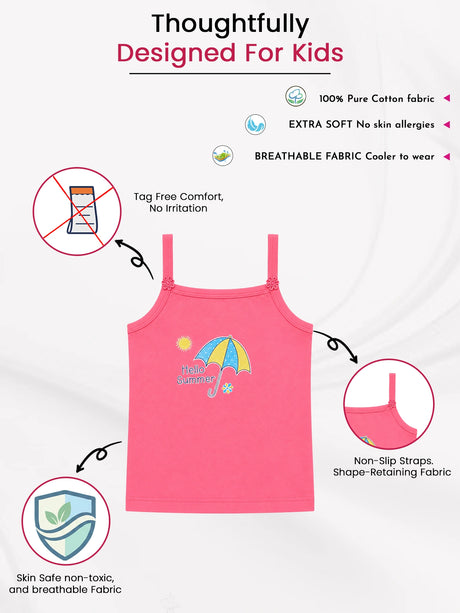 Girls Vest Dori Neck Sleeveless Pack of 4
