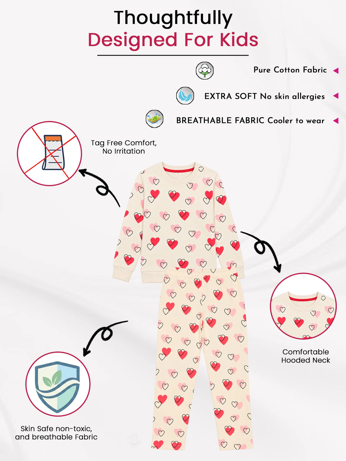Girls French Terry Clothing Set for Casual Wear, Lounge Comfort, Easy Movement and Regular Wardrobe Use