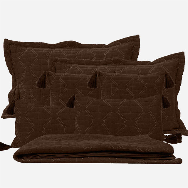 King Cotton Jersey Bedcover Set Geometric Quilted - Bodycare