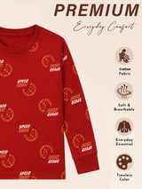 Boys Printed Round Neck Full Sleeve T-Shirt for Casual Wear, Comfortable Coverage and Everyday Wardrobe Use - Pack of 1