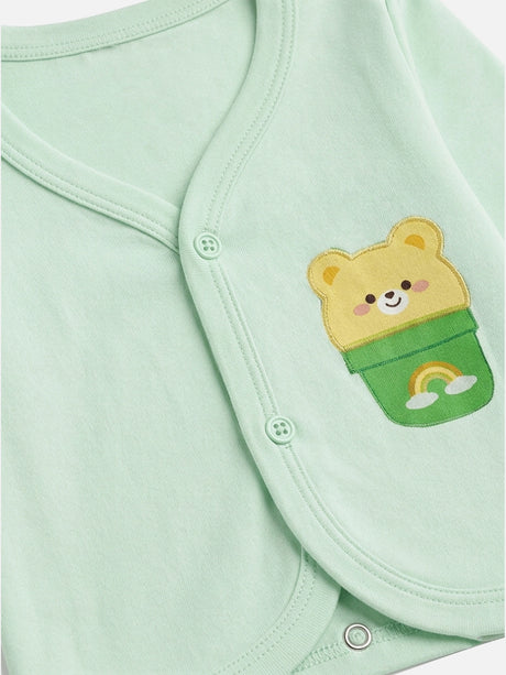 Baby Cotton Rich Front Open Full Sleeves Pajami Suit