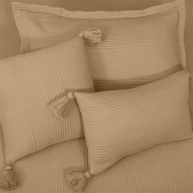King Size Cotton Jersey Bedcover Camel Beige - Bodycare