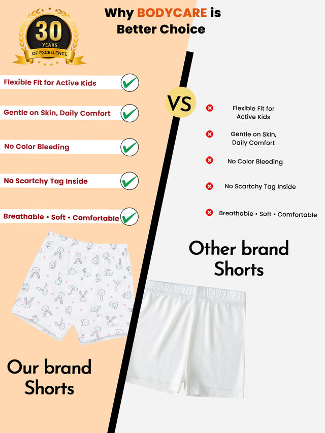 Baby Shorts with Inner Elastic Waist for Comfortable Everyday Wear, Easy Movement and Regular Use - Pack of 3