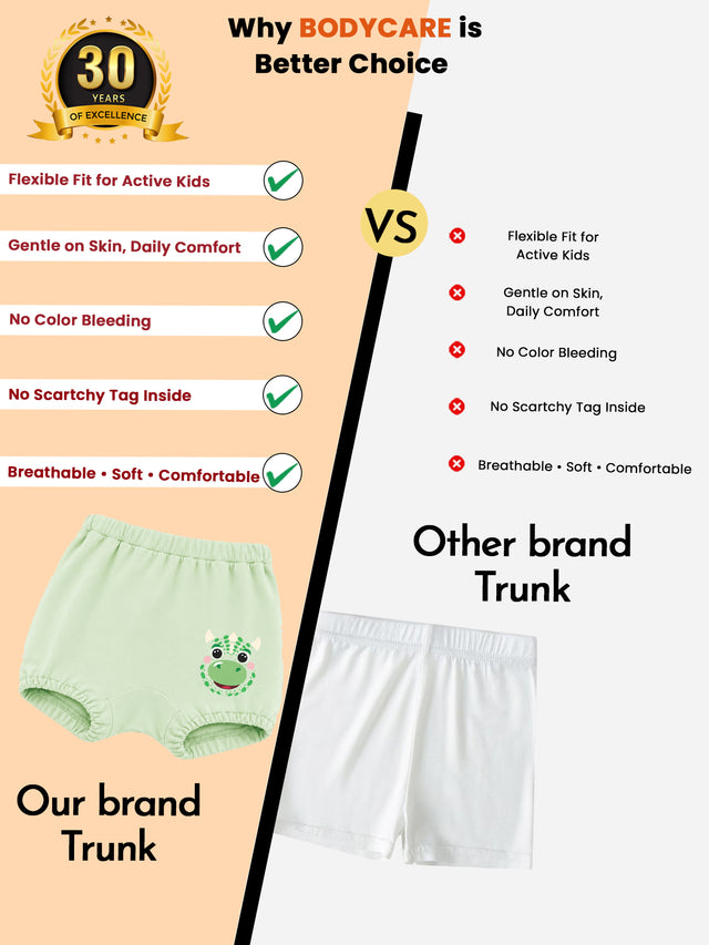 Baby Boys Trunk Innerwear with Inner Elastic for Easy Wear, Everyday Comfort and Wardrobe Essentials - Pack of 3