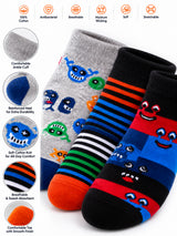 Boys Antibacterial Super Soft Socks for Everyday Comfort, Regular Wear and Casual Wardrobe Use - Pack of 3