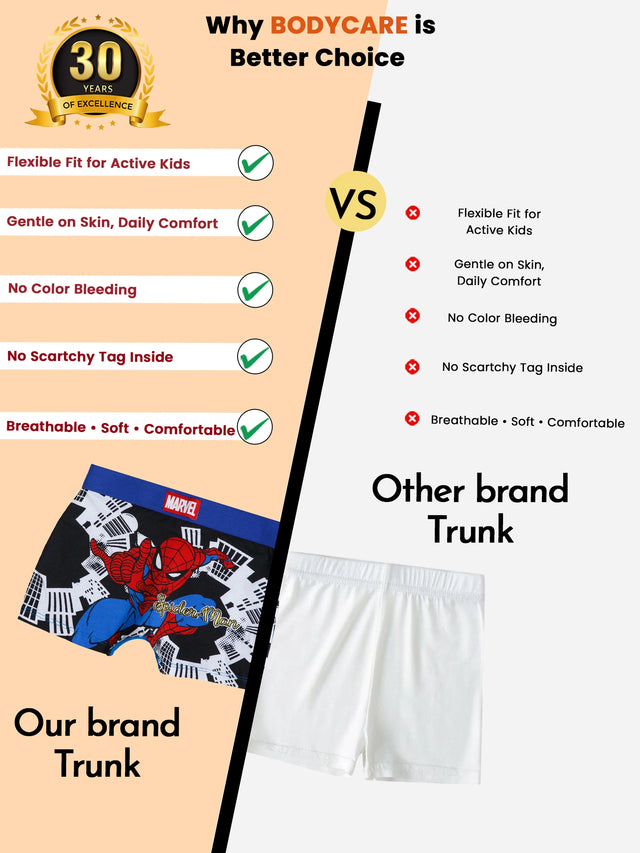 Boys Cotton Top Elastic Trunk for Everyday Innerwear Comfort and Regular Wardrobe Essentials - Pack of 3