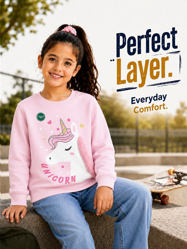 Girls Sweatshirt for Casual Wear, Warm Layering Comfort, Everyday Use and Practical Wardrobe Essentials