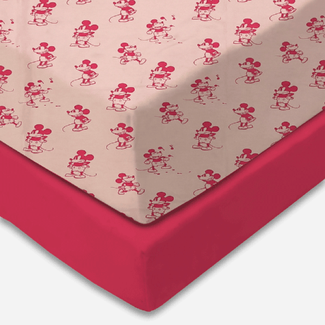 Mickey Hot Pink Fitted Cot Sheet Pack of 2