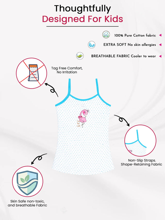 Girls 100% Cotton Vest Round Neck Dori Neck Pack of 2 - Bodycare
