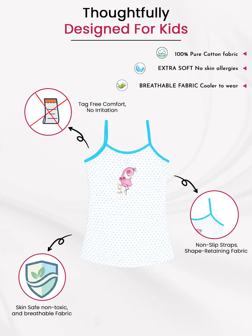 Girls 100% Cotton Vest Round Neck Dori Neck Pack of 2 - Bodycare