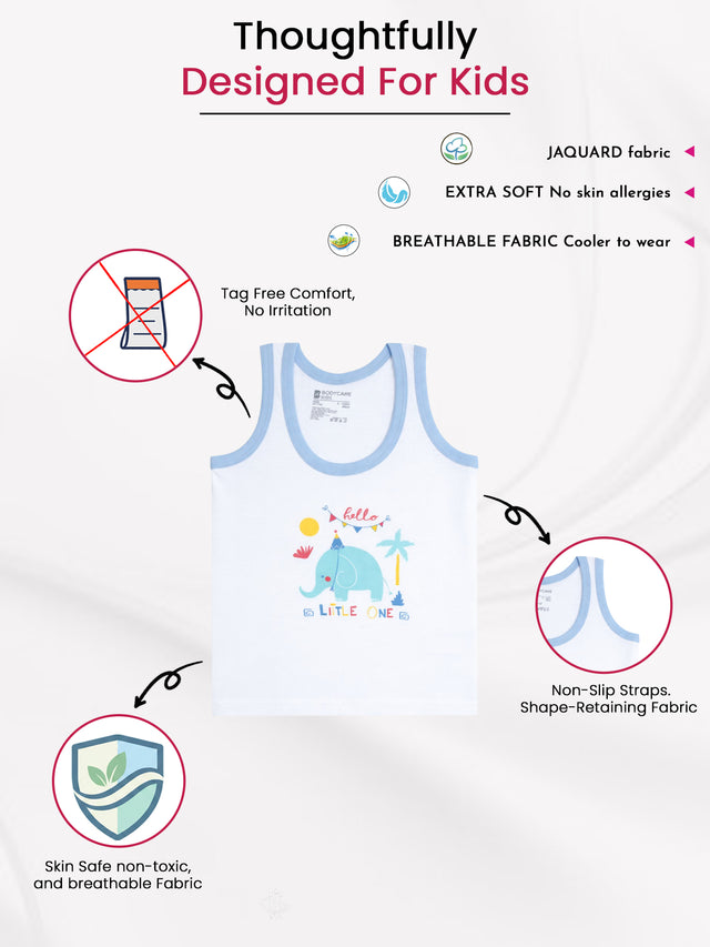 Baby Boys Round Neck Sleeveless Vest Innerwear for Soft Everyday Comfort, Easy Dressing and Regular Use - Pack of 3
