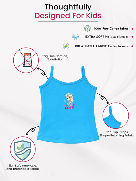 Girls Frozen Vest Dori Neck Sleeveless Pack of 6