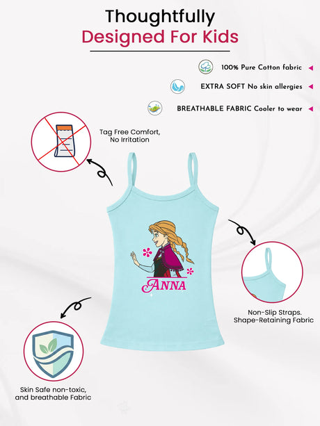 Girls Frozen Vest Dori Neck Sleeveless Pack of 6