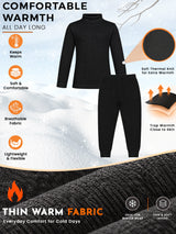 Unisex Full Sleeves High Neck Thermal Set for Winter Wear, Warm Base Layer Use and Cold Weather Comfort