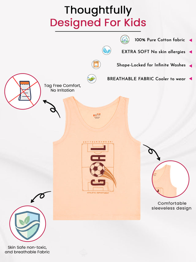 GOTS Certified Organic Cotton Boys Vest Made from Ultra Soft Breathable Skin Friendly Material - Pack of 3