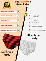 Girls 100% Cotton Panty Inner Elastic Pack of 3 - Bodycare