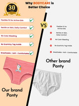 Girls 100% Cotton Panty Inner Elastic Pack of 3 - Bodycare