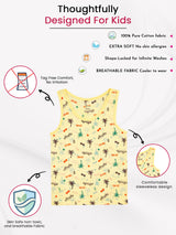 GOTS Certified Organic Cotton Boys Vest Pack of 3 Ultra Soft Breathable Innerwear Skin Friendly Tagless Comfort