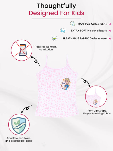 Girls Frozen Vest Dori Neck Sleeveless Pack of 3