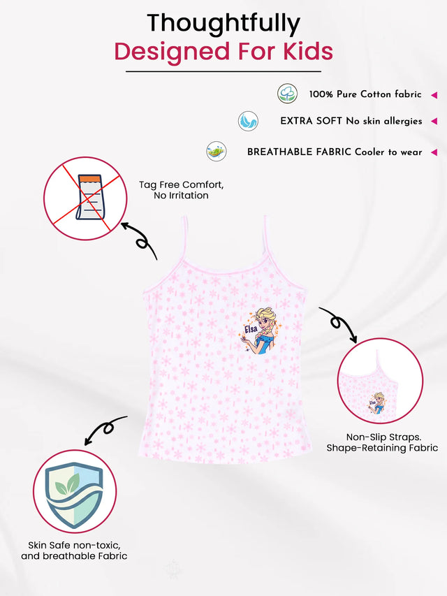 Girls Frozen Vest Dori Neck Sleeveless Pack of 3 - Bodycare