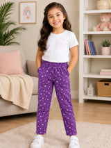 Girls 100% Cotton Lower for Comfortable Lounge Wear, Casual Wear and Easy Everyday Movement - Pack of 1