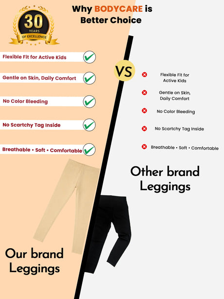 Girls Cotton Spandex Leggings Pack of 1