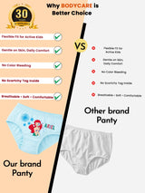 Girls Princess 100% Cotton Panty Inner Elastic Pack of 3