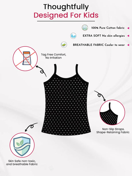 Girls 100% Cotton Vest Round Neck Dori Neck Pack of 2