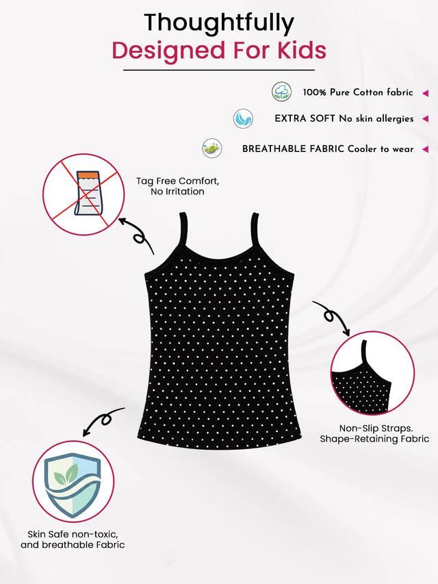 Girls 100% Cotton Vest Round Neck Dori Neck Pack of 2 - Bodycare