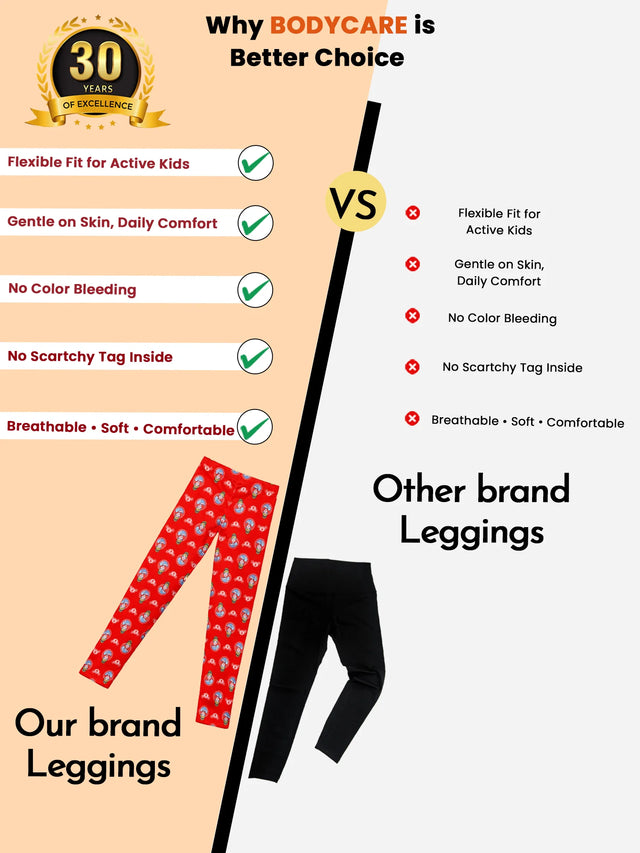 Girls 100% Cotton Leggings - Bodycare