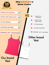 Girls Cotton Camisole Sleeveless Camisole for Everyday Innerwear Comfort and Easy Layering - Pack of 2