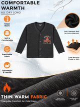 Unisex Front Open Thermal Top with Full Sleeves, Warm Innerwear Comfort and Practical Winter Essential - Pack of 1